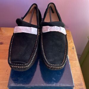 MARIO Rossini Italian Black Suede Slip On's Loafers  Size 10